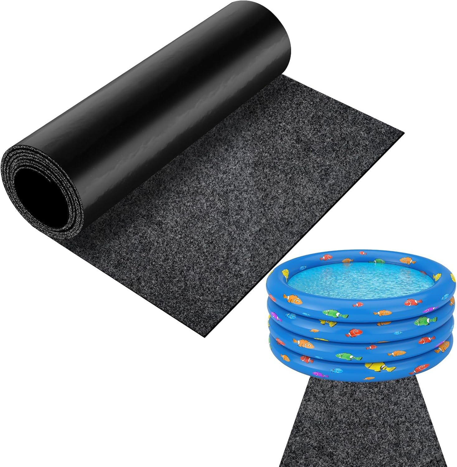 Pools Floor Pathways Mats, Absorb Water Pools Ground Walkways Pads, Slip-Proof Backing Pool Spa Floor Pathways Mats for Above Ground Pools, Spas, Hot Tubs.(10 Ft x 16 Inch), Black
