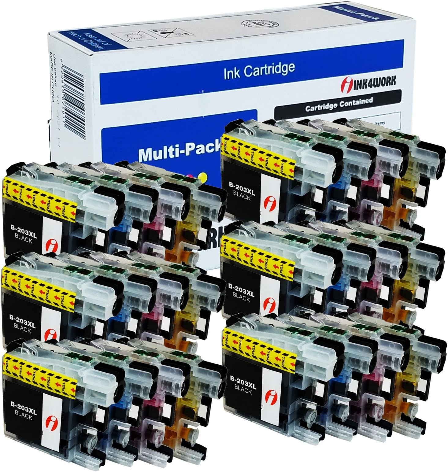 INK4WORK 4Pack Compatible Ink Replacement for Brother