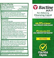 Vista 2 de Bactine MAX First Aid Spray - Spray limpiador para aliviar el dolor con 4% de lidocaína, lidocaína adormecedora que mata el 99% de los gérmenes