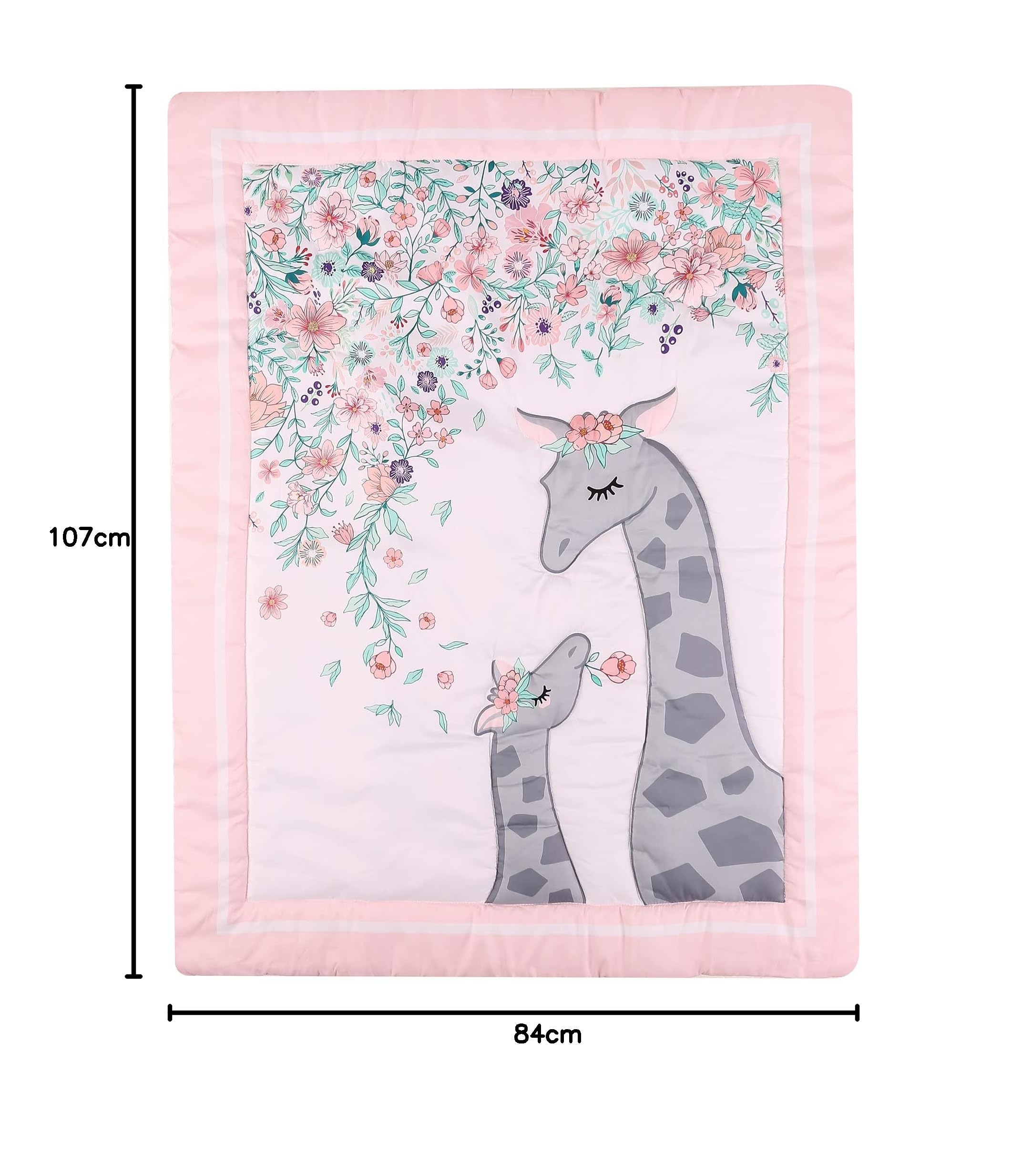 Mantas para Bebés 84x107cm Multifunción, Manta Bebe para Niño y Niña Animal temático, Jirafa Rosa