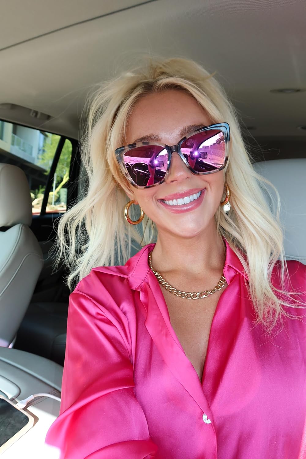 DIFF Becky II Cream Tortoise Oversized Cat Eye Sunglasses for Women | Fashionable & Stylish Frame | 100% UV Protection - Image 7