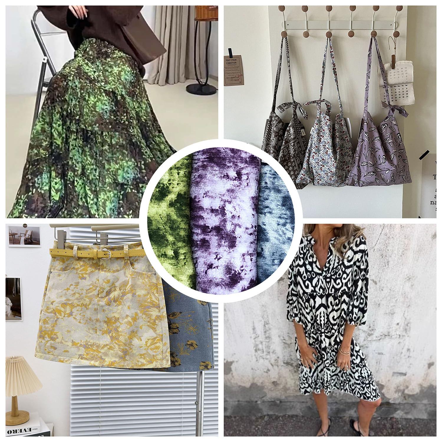 Tkanina kwiatowa, towar sprzedawany na metry, materiał do szycia, tkaniny dekoracyjne z nadrukiem kwiatowym, materiał dżersejowy w stylu retro, kwiatowy, ze sztucznej bawełny, materiał na