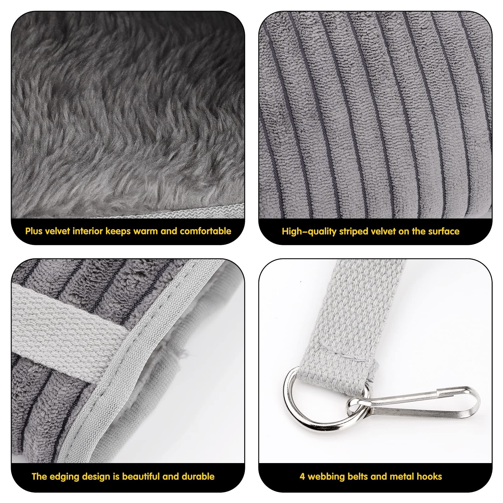 Hamac pour Petits Animaux Lit Tunnel pour Cochon d'Inde Tunnel de Suspension pour Hamster Lit Hamac Furet Lit Suspendu pour Rats Jouets pour Tunnel et Tube pour Animaux de Compagnie Tunnel de Cachette