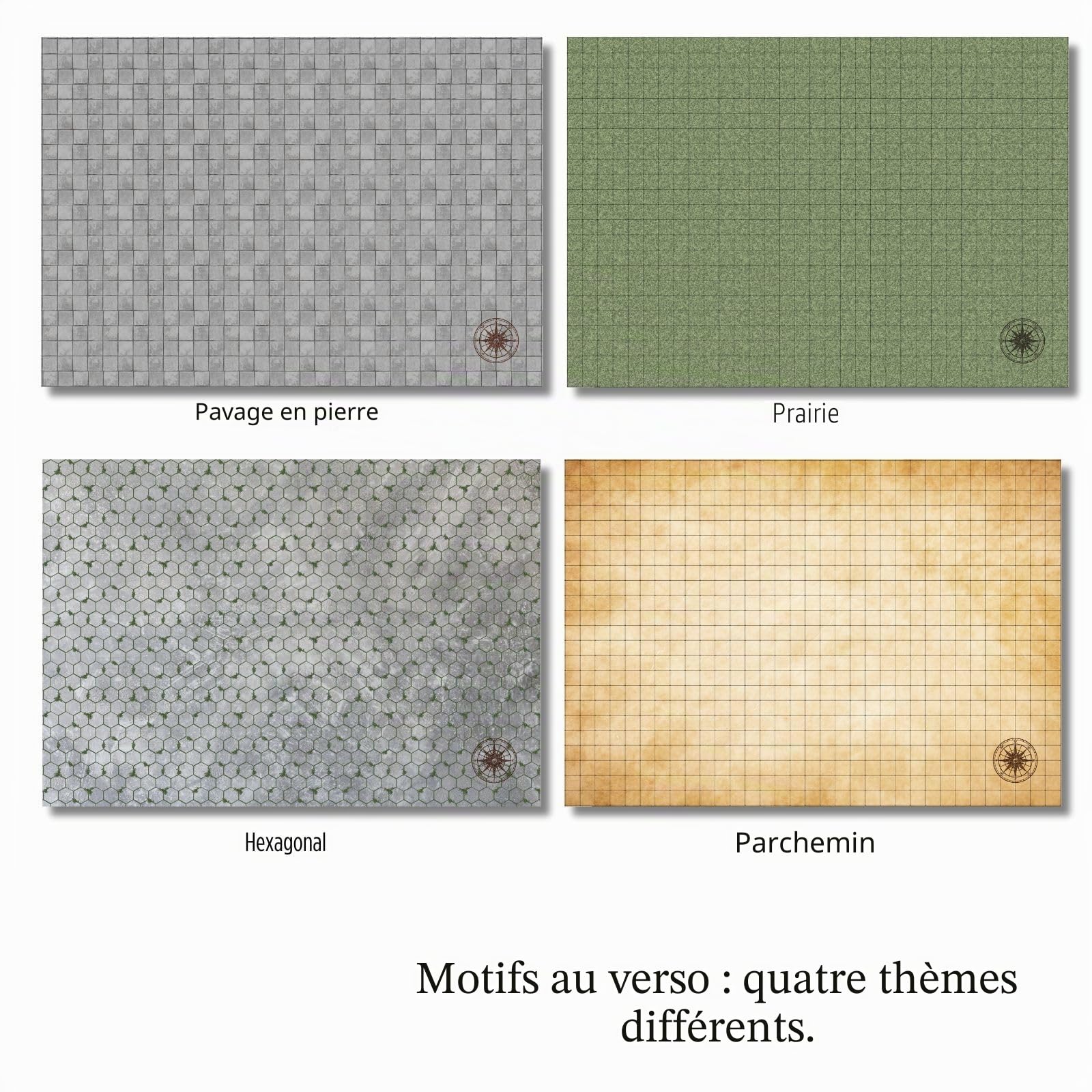 Carte Kit de Démarrage D&D 8 Terrain Scénarios Donjons et Dragons Grille de Terrain de Combat TTRPG Tapis de Jeu de Combat Pathfinder Accessoire DND Grid Game Warhammer Mat et Jeu de Rôle