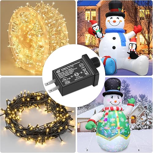 Miniatura 6 de Adaptador inflable de repuesto para patio, transformador de 1.5 A, enchufe de EE. UU. para Halloween, Navidad, Acción de Gracias, fuente de