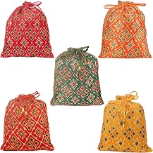 Touchstone Drawstring Bags Traditional Indian Handcrafted Fabric Perfect for Gifts Jewelry Weddings Pouches Purses Potli