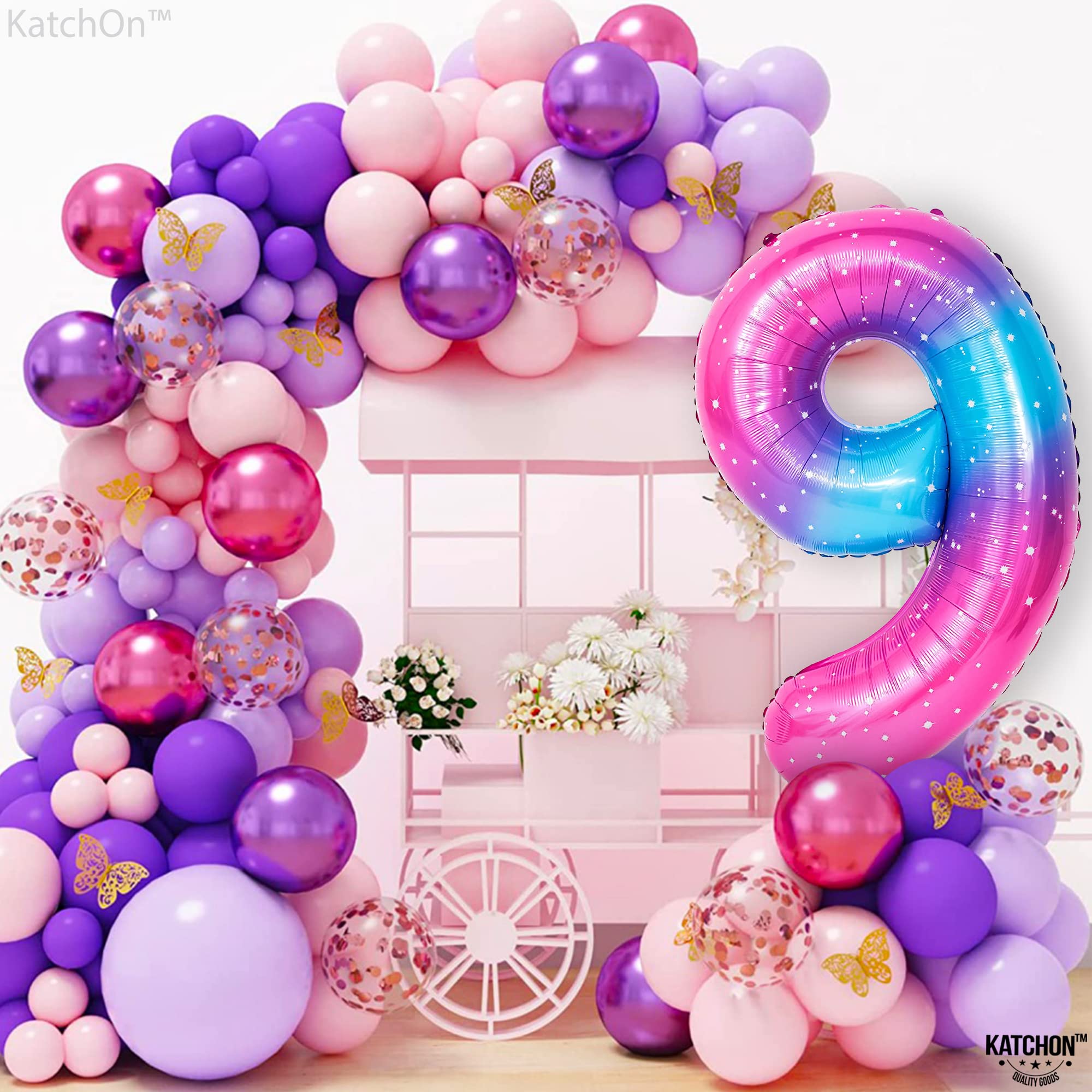 Amazon.com: KatchOn, Giant Rainbow 9 Balloon Number - 40 Inch