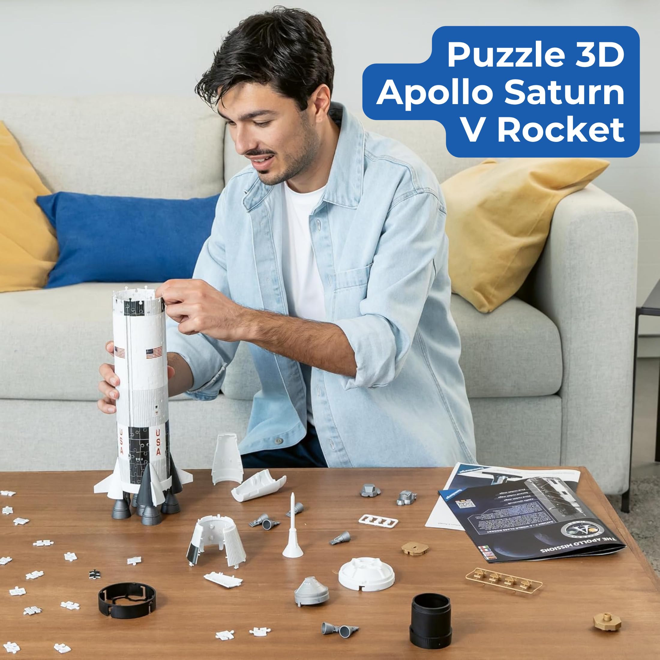 Ravensburger - Puzzle 3d Apollo Saturn V | Puzzle 3d Per Adulti E Bambini A Partire Dagli 8 Anni | Modellismo Da Costruire Adulti Di 504 Pezzi | Regalo Bambino 8 Anni E Più