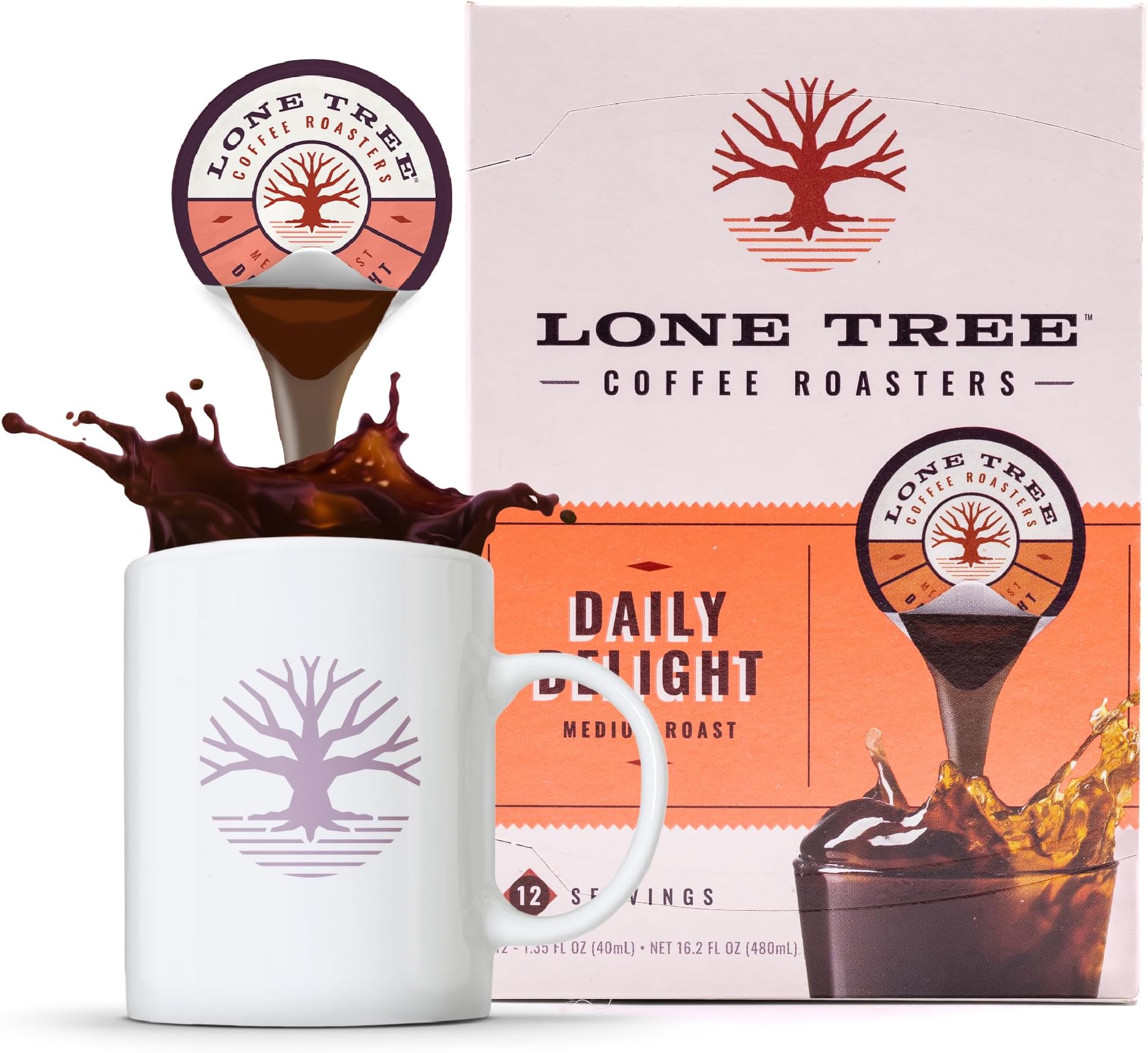 Lone Tree Coffee Concentrate Single Serve Liquid Pods by Java House, Peel and Pour, Daily Delight, 12 Count