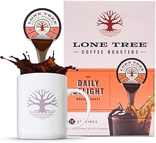 Lone Tree Single-Serve Coffee Pods – Premium 100% Arabica Liquid Concentrate – Daily Delight Medium Roast – 12 Pods – Ready Hot or Iced