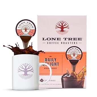 Lone Tree Single-Serve Coffee Pods Premium 100% Arabica Liquid Concentrate Daily Delight Medium Roast 48 Pods Ready Hot or Iced