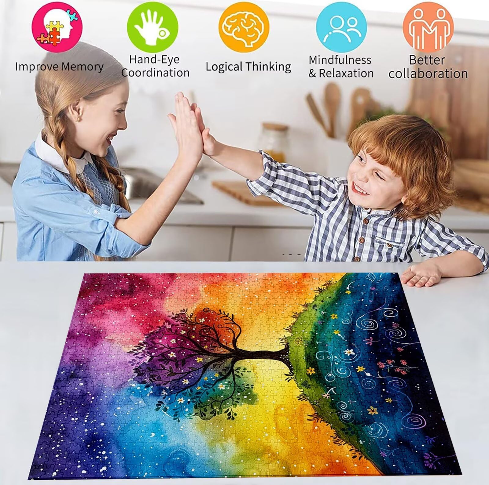 Puzzle 5000 Pezzi, 3 4 5 Anni Puzzle Albero 6 7 8 Anni Giochi Educativi Sostenibili Con Motivi Per Adulti Da Gioco in Legno Di Alta Qualità Jigsaw Fiore per Gioco Familiare, 2026 Regalo Natale H-548