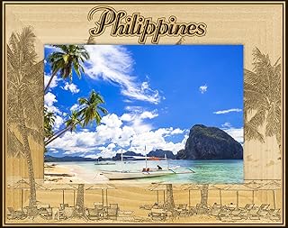 Saddle Mountain Souvenir Philippines Laser Engraved Wood Picture Frame Landscape (4 x 6)