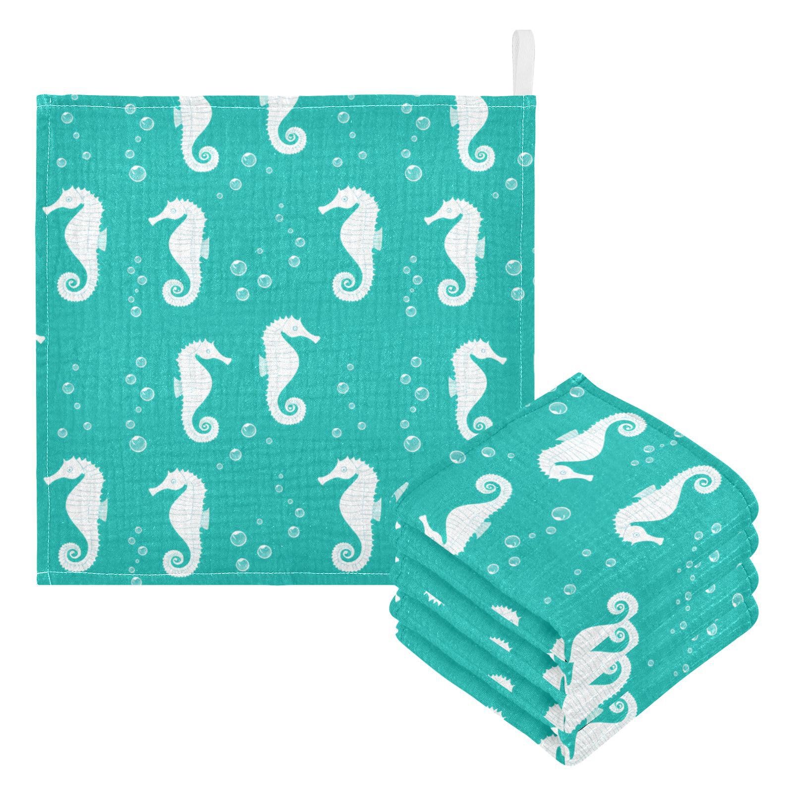 Kigai Cute Hippopotamus Baby Washcloths,3pcs Ultra Soft Absorbent Towel,Newborn Bath Face Towel, Natural Reusable Baby Wipes for Sensitive Skin, Baby Registry as Shower