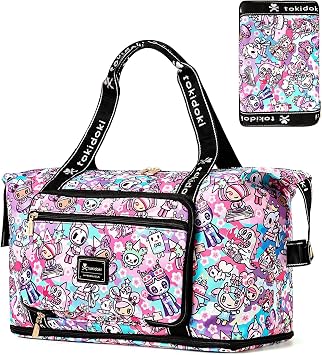 Tokidoki Duffle Bag 40L Large Capacity Travel Bags Expandable Unicorno Weekender Bag Luggage Bag for Women Sports Gym Vacation
