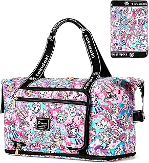 Tokidoki 여행용 더플 백, 확장 가능한 Unicorno 여성용 위켄더 백, 오버나이트, 체육관, 스포츠 및 병원용 세면도구 가방 포함, 20주년 기념-04, 30리터, 여행용 더플백
