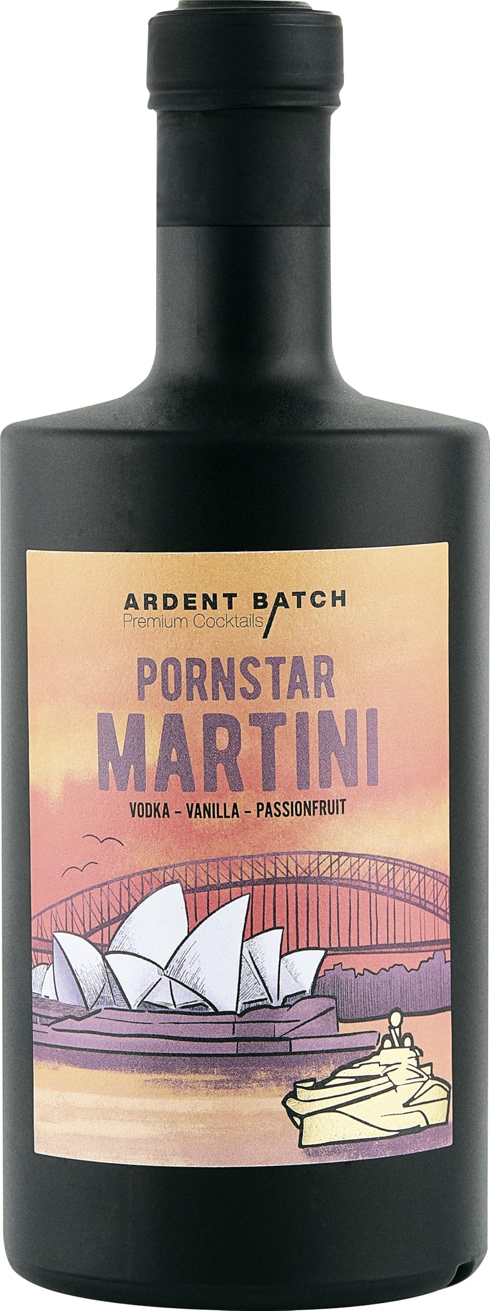 Ardent Batch Premium Cocktails – No. 7 The Pornstar Martini 18,3% vol. Vodka-Vanilla-Passionfruit – trinkfertiger Cocktail (1 x 0.5 l)