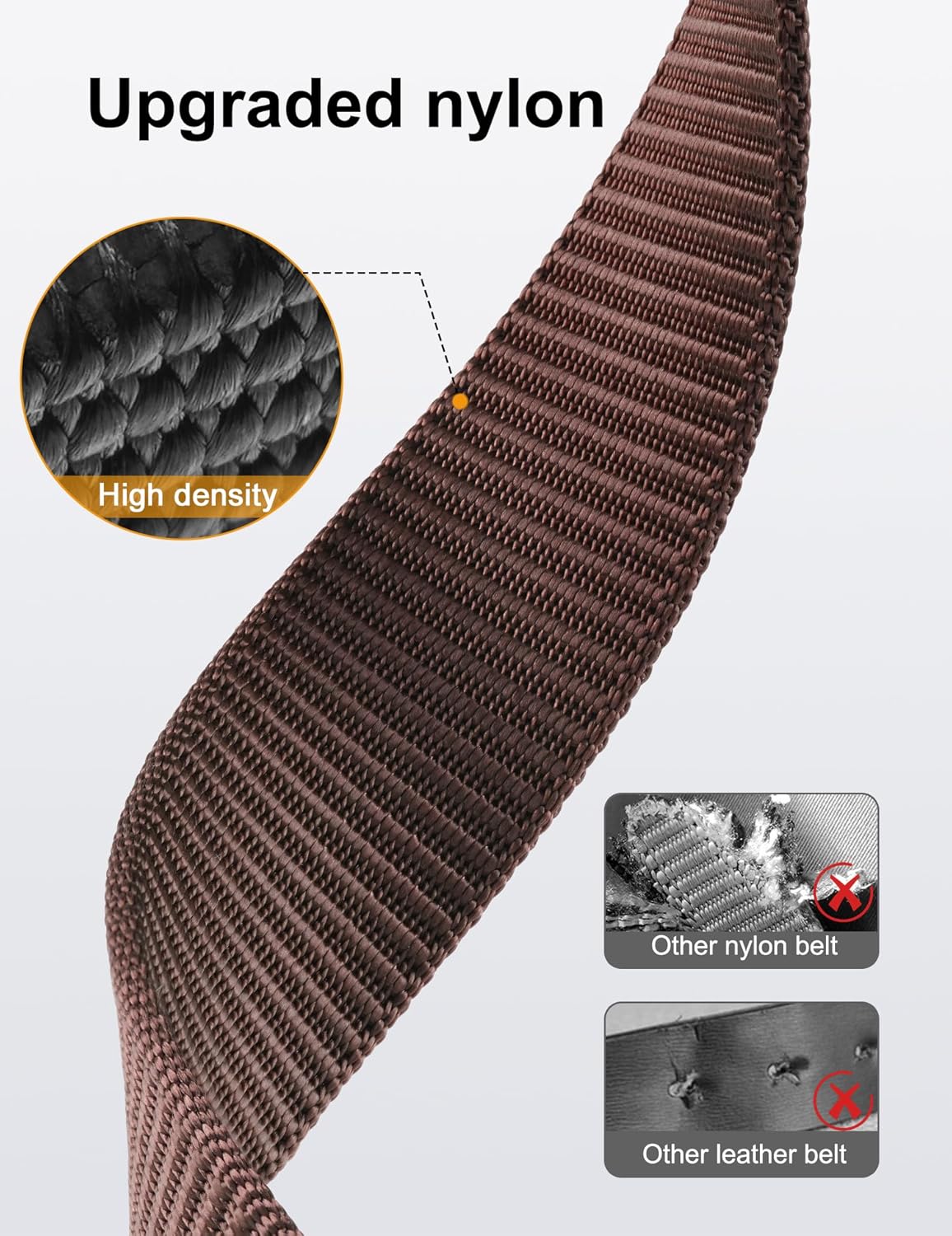 JUKMO Men's 1.5" Nylon Ratchet Belt, Casual Web Click Belt with Slide Buckle for Jeans, No Holes Adjustable Trim to Fit - Image 3