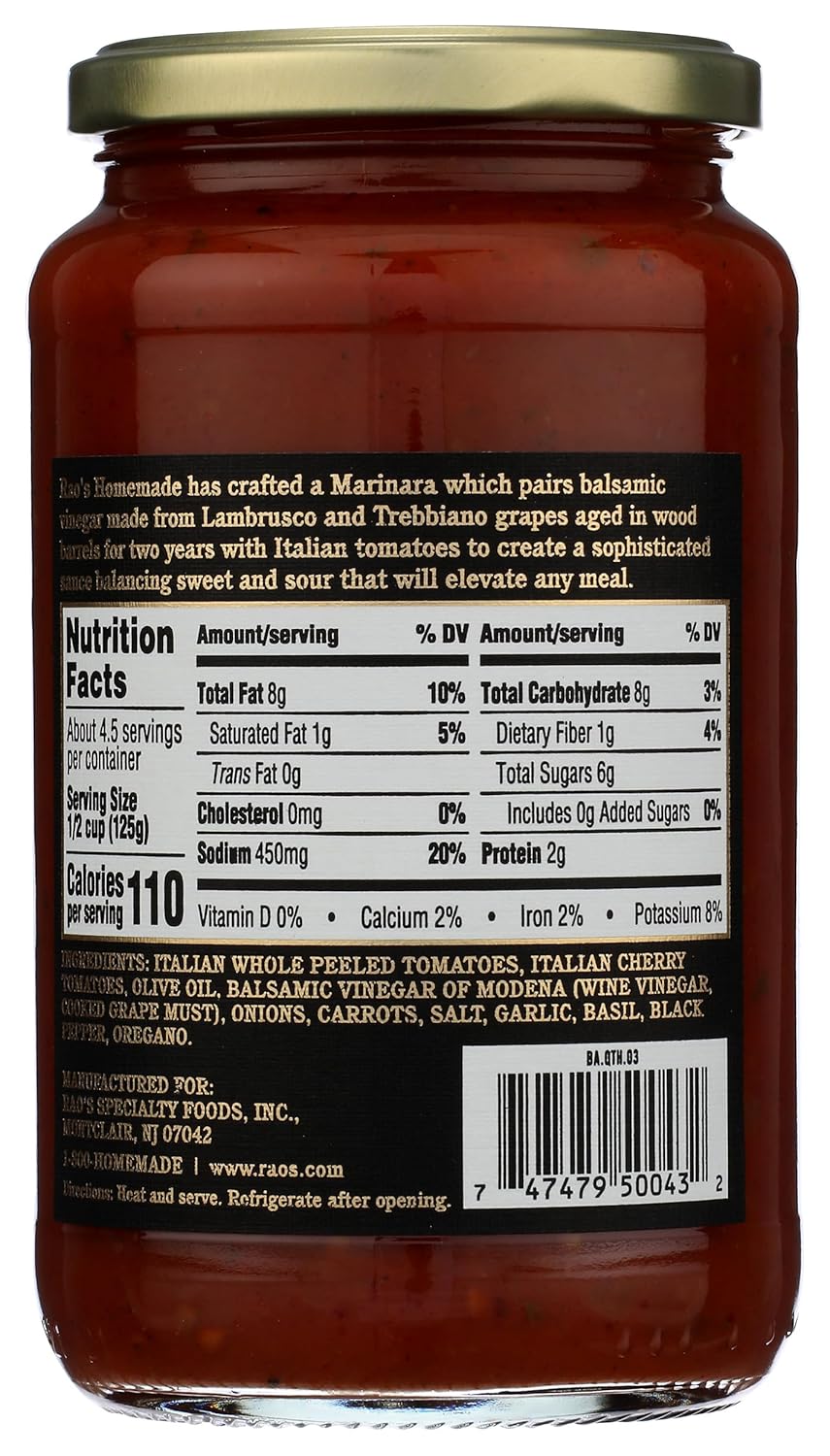 RAOS Reserve Balsamic Marinara Pasta Sauce, 19 OZ