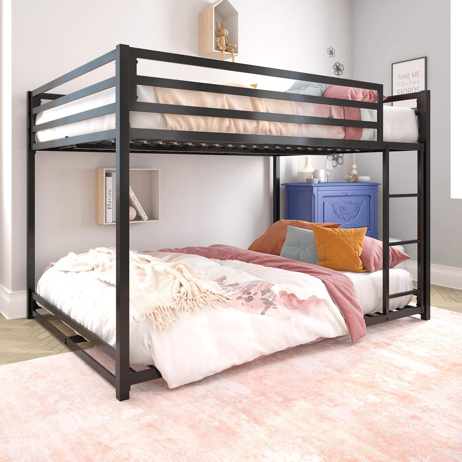 Miles Low Metal Bunk Bed Frame for Kids