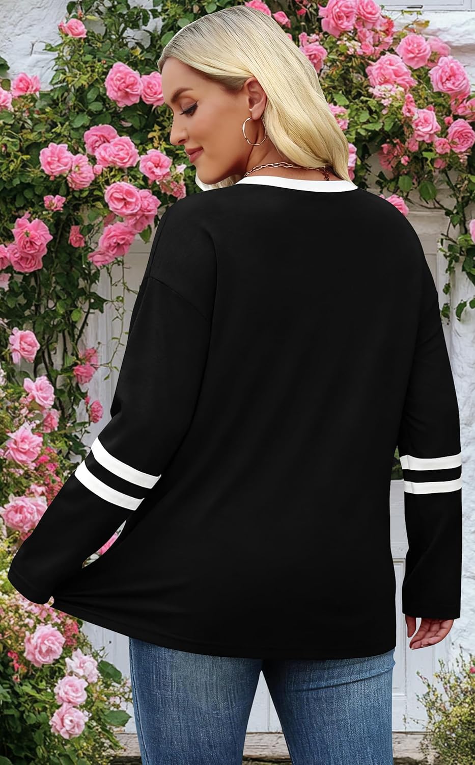 Valentine Shirts for Women Valentine's Day Love Heart Graphic Long Sleeve Tee Tops - Image 4