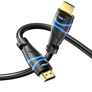 BlueRigger 8K HDMI Cable 6 FT - (8K 60Hz, 4K 120Hz, 48Gbps HDMI Cord, HDR10+, High Speed HDMI Cable 8K with Ethernet, eARC, 3D, HDCP 2.3) - Compatible with PS5, Xbox, Roku, Apple TV, Switch, PC