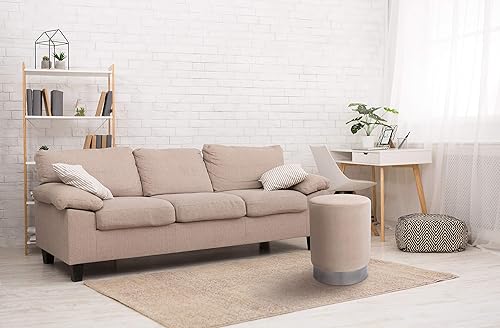 Miniatura 7 de BIRDROCK HOME Taburete otomano redondo – Diseño moderno de taburete acolchado suave – Ideal para sala de estar, dormitorio, reposapiés compacto,