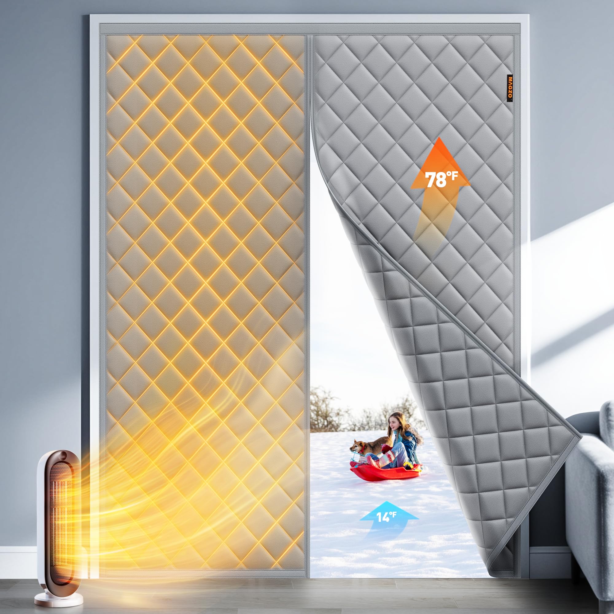MAGZO Magnetic Thermal Insulated Door Curtain