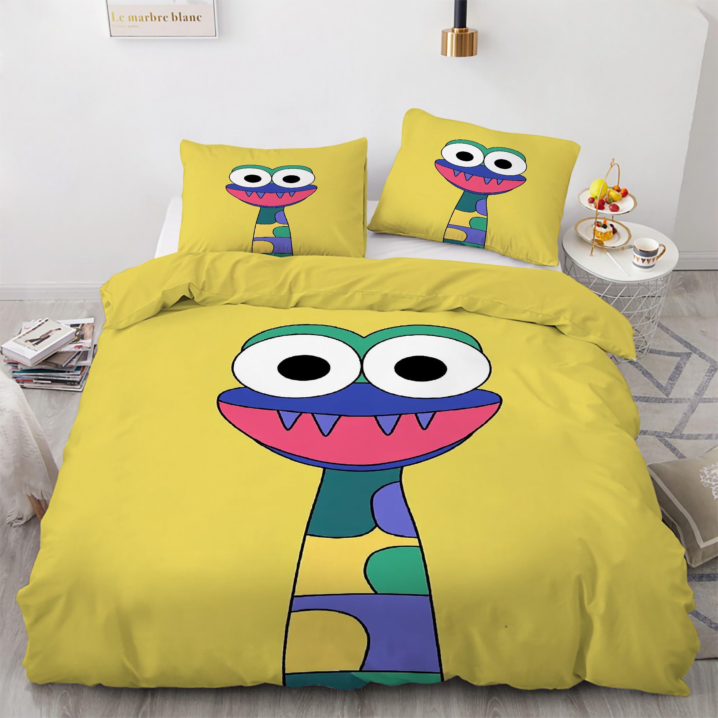 Housse de couette 220x240 dinosaure hypoallergénique et douce pour stopper les draps rêches qui grattent