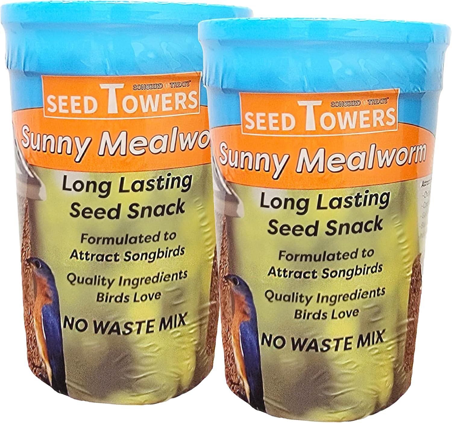Wildlife Sciences Songbird Treats Seed Tower 2 Packs | Bundle of 2 | 1.5-2 lb Seed Log Towers for Wild Birds (Nutty's Berries 2 Pack)