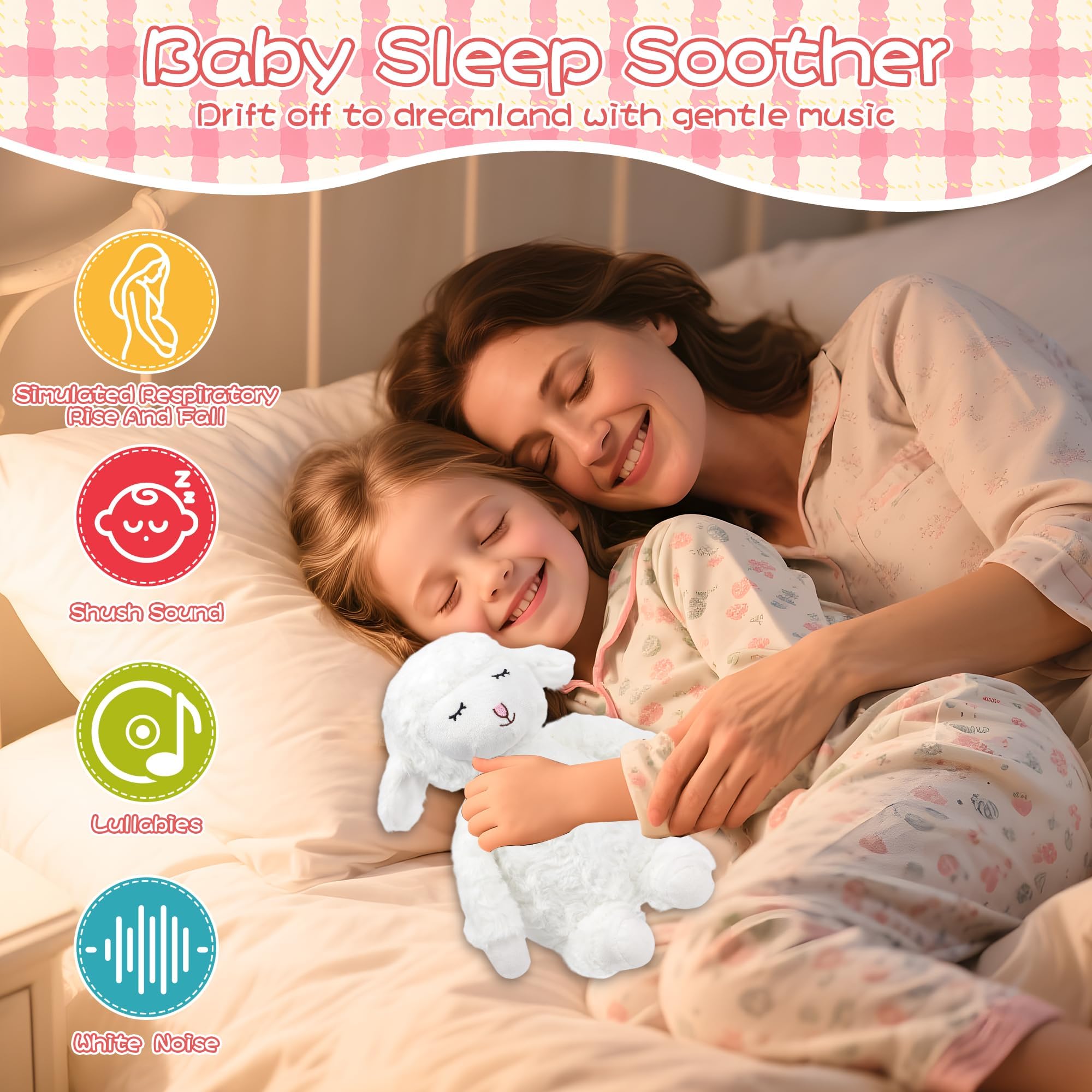 Alivio Lamb Soft Toy Plush Singing Music Sheep, Ultra Soft Stuffed Animal for Kids & Babies - Image 2