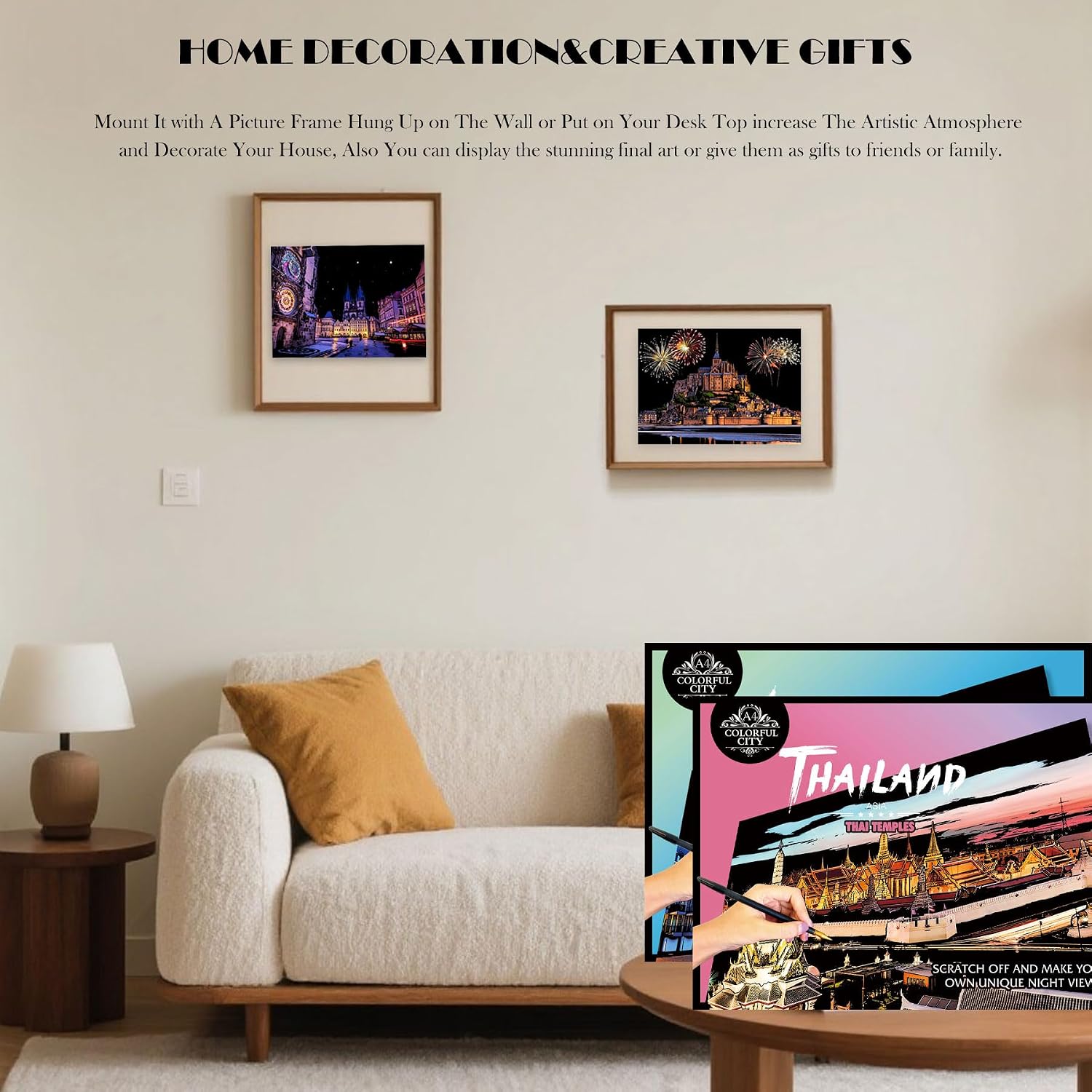 Scratch Paper Art Scratch Painting for Adults/Teens Colorful City Series 1