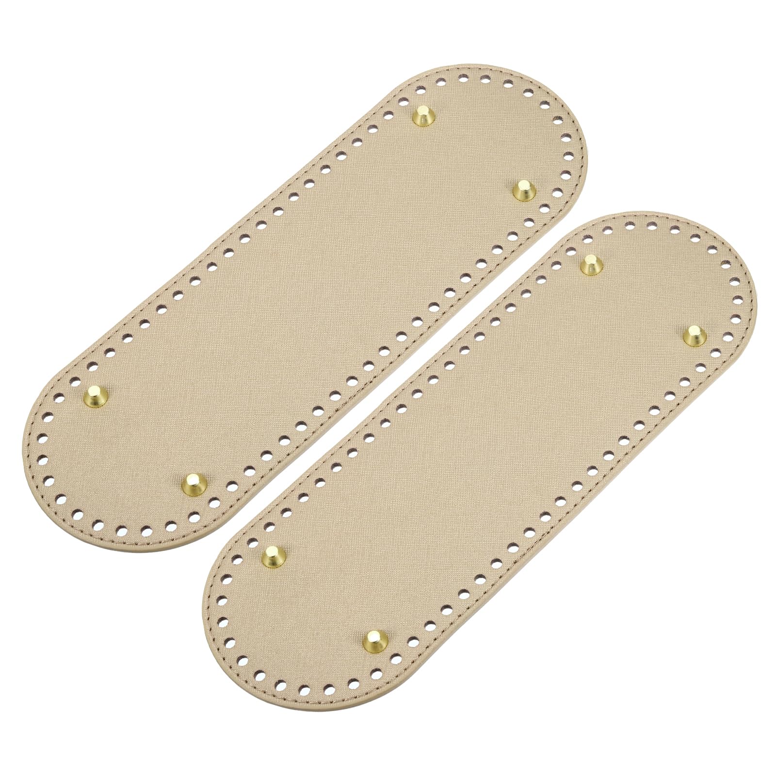 4Pcs Oval Bag Bottom Shaper Pads | PU Leather With Metal Feet | 300x100mm For Crochet, Knitting Bags - View #6