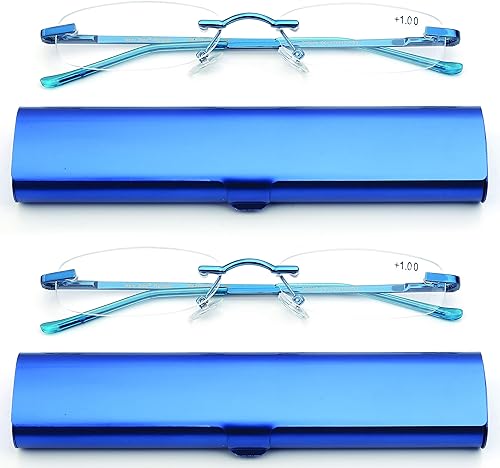 Paquete de 2 anteojos de lectura compactos sin montura en tubo ligero de aluminio disponible en Yaxa Guatemala