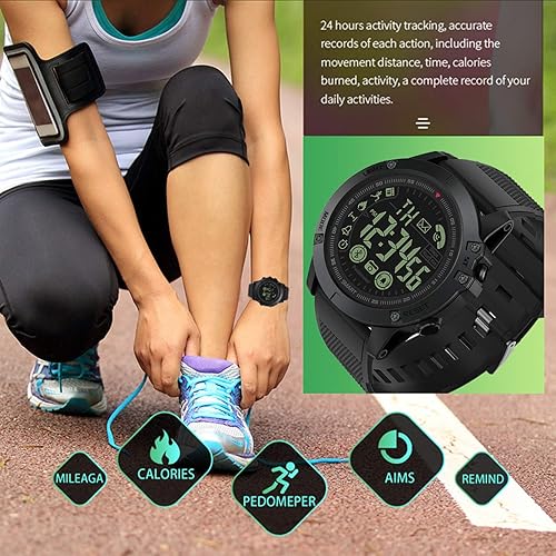 Miniatura 3 de Reloj deportivo digital para hombre, impermeable, uso al aire libre militar, podómetro, contador de calorías, multifunción, bluetooth, reloj