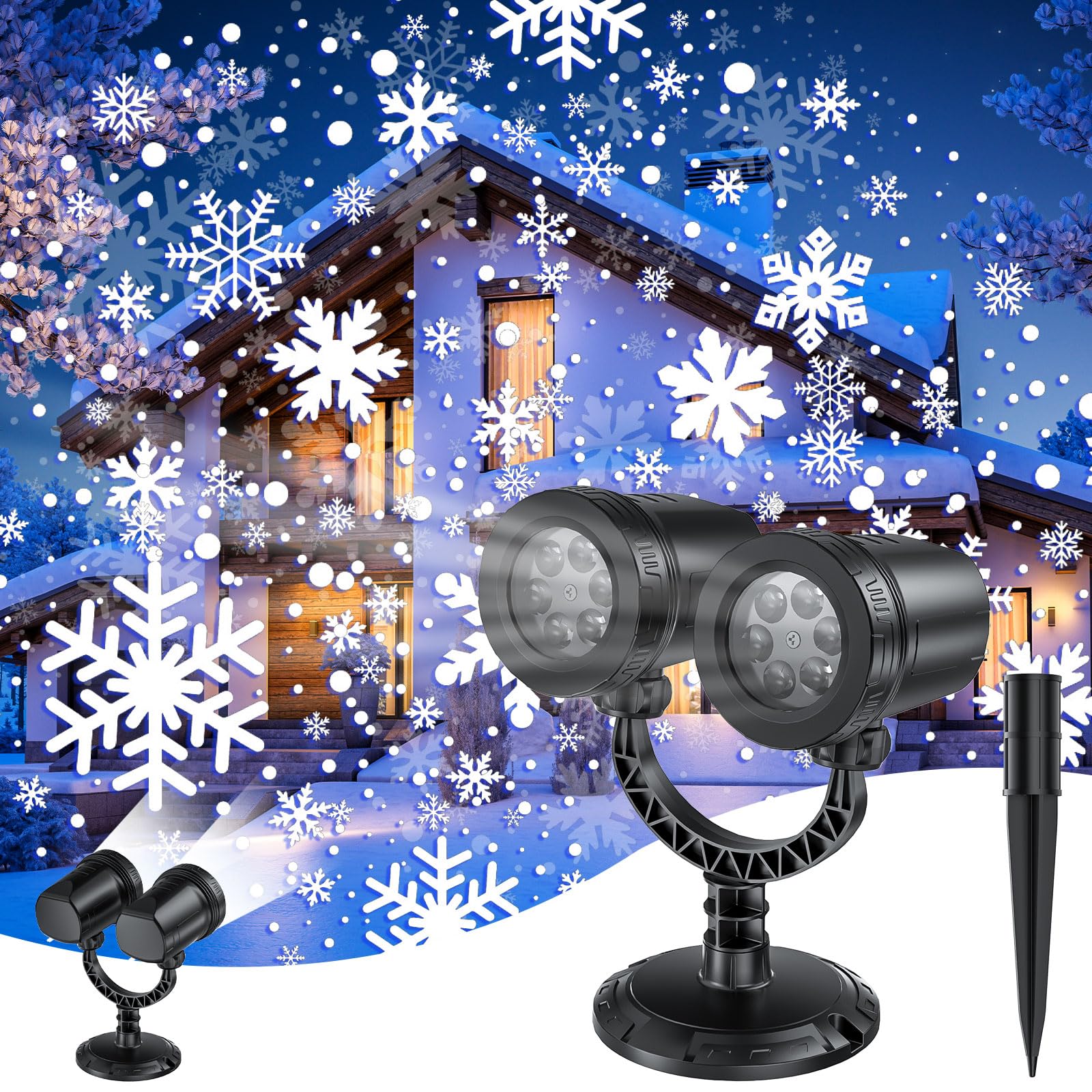 Christmas Projector Lights Outdoor - 2025 Upgraded Double Head