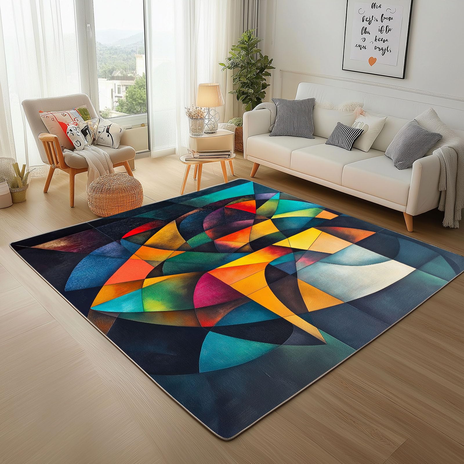 Tapis antidérapant bleu marine 160x230 cm imprimé floral lavable
