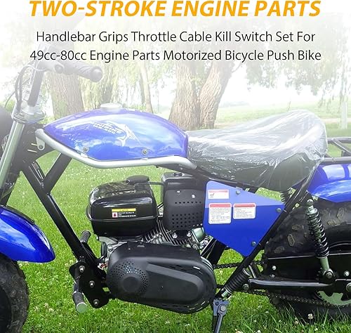 Miniatura 3 de 7/8 "0.866 in Control Manillar Grips Acelerador Embrague Kit para 49cc 60cc 66cc 80cc Motor Motorizado Bicicleta Push Bike