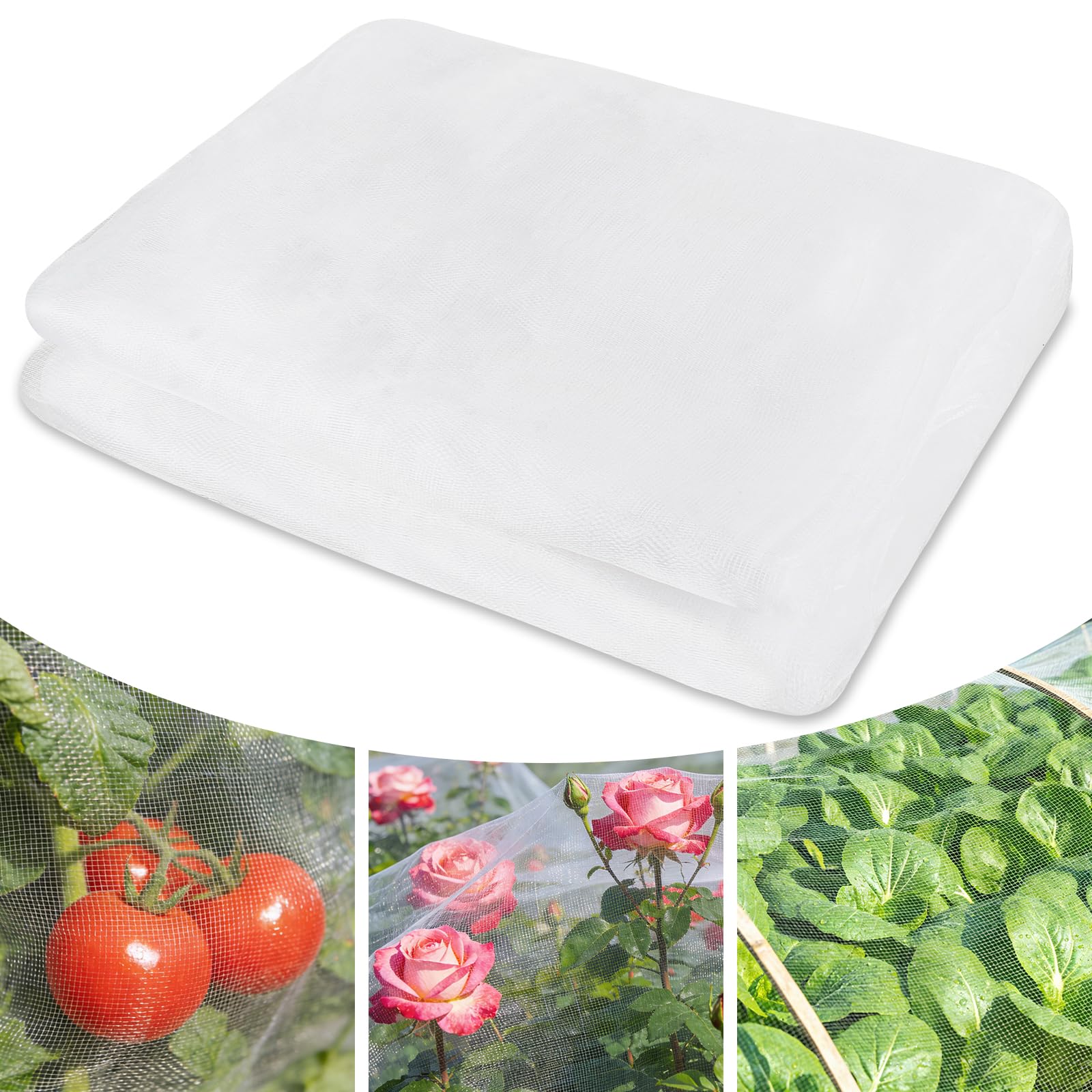 Malla Protectora para Plantas, Red Anti-Insectos y Anti-Aves para Huerto con Bridas y Tijeras Incluidas, Frutales y Invernadero, Protección para Verduras, Frutas y Cultivos de Jardín (3 x 10m)