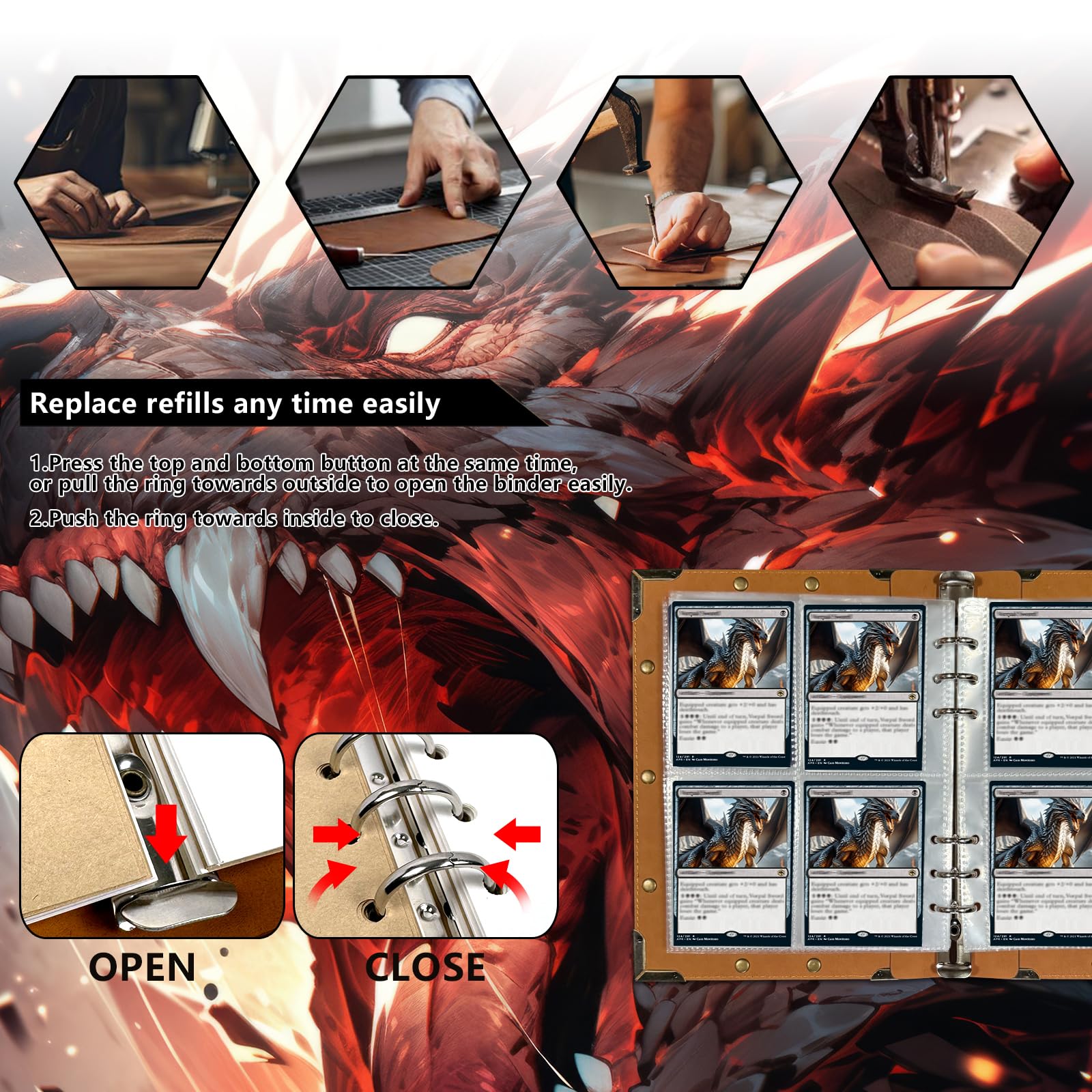 DUROTAN - Carpeta de tarjetas coleccionables de 4 bolsillos de doble cara y 240 bolsillos, colección de tarjetas de poliuretano, álbumes coleccionables para MTG, TCG, tarjetas deportivas, tarjetas de