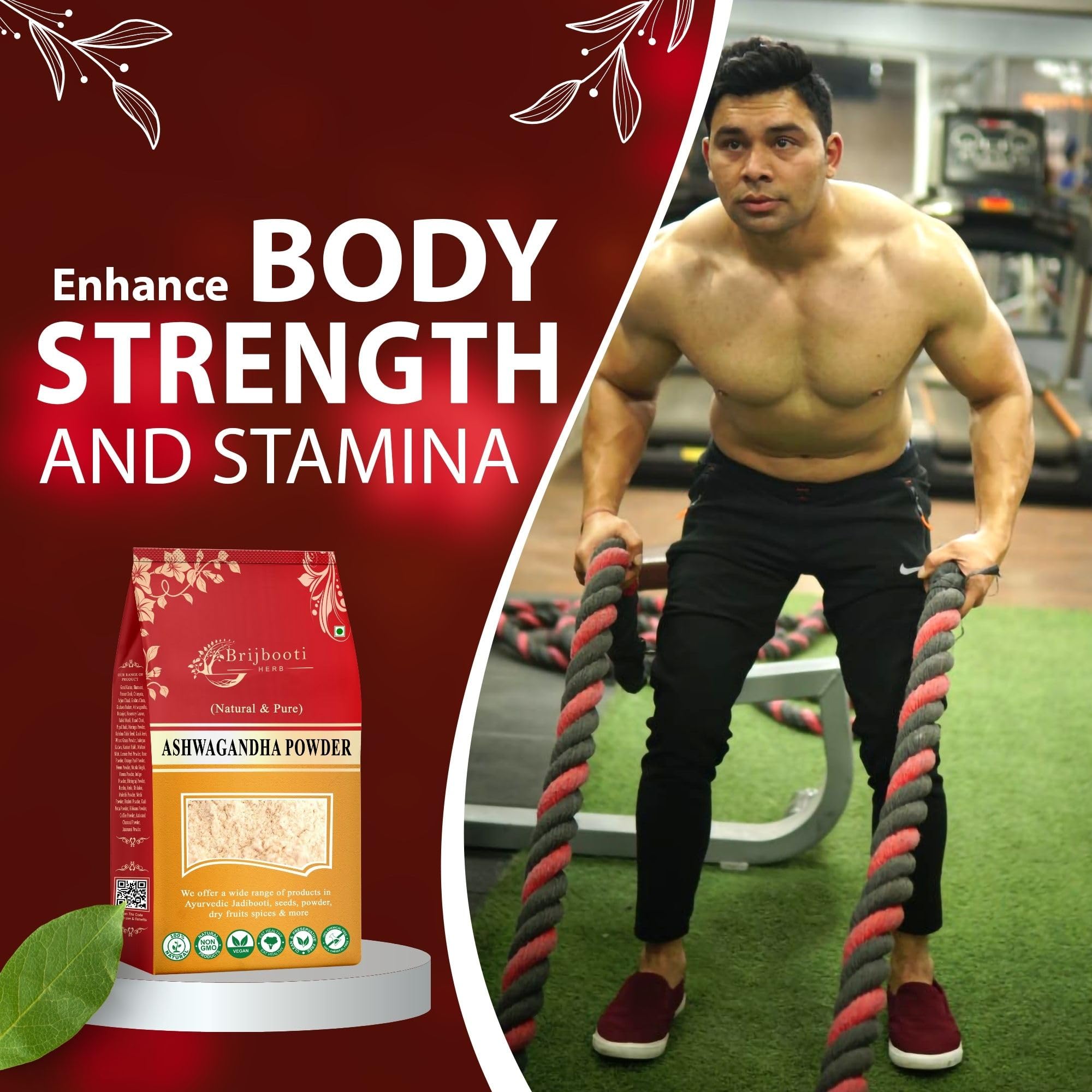 BIRJU MAHAVIR 400 Gr Ashwagandha Root Powder - Withania Somnifera, Natural (BMKB-7) — Amazon image 4