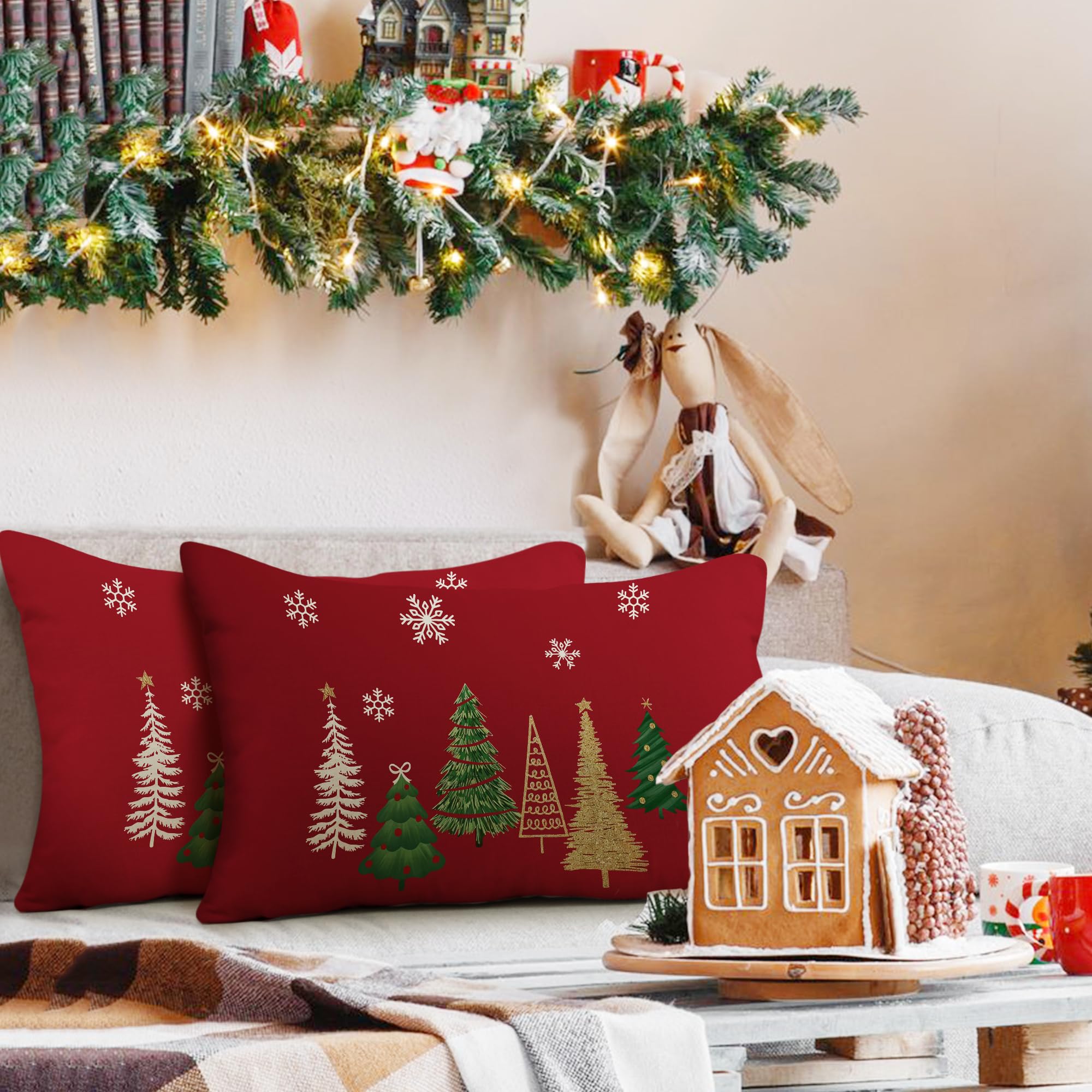 ZWJD Christmas Decor Christmas Cushion Covers 30x50 cm - Image 3