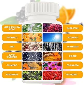 12 in 1 Immune Defense Vitamins - Immune Support Supplement w/VIT D3, Vitamin С, Zinс, Echinacea, Elderberry, Ginger &More - Natural Immunity System Booster - Immune & Muscle Health 120cs