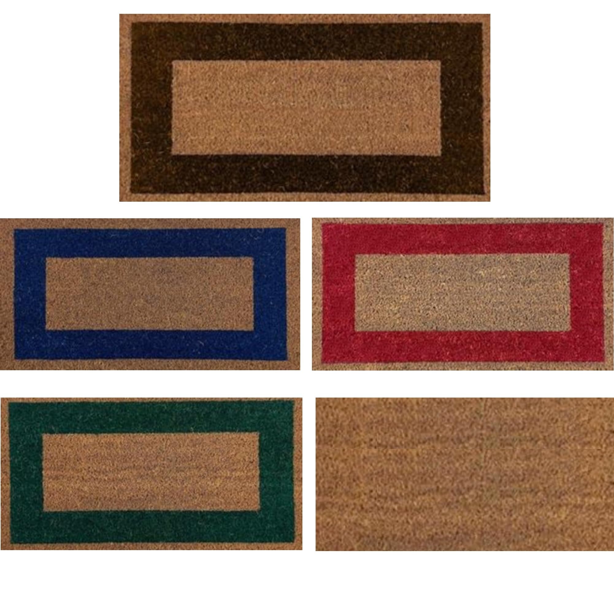 Zerbino in cocco naturale. Premium con bordo antiscivolo per interni ed esterni (70 x 120 cm, Brun)