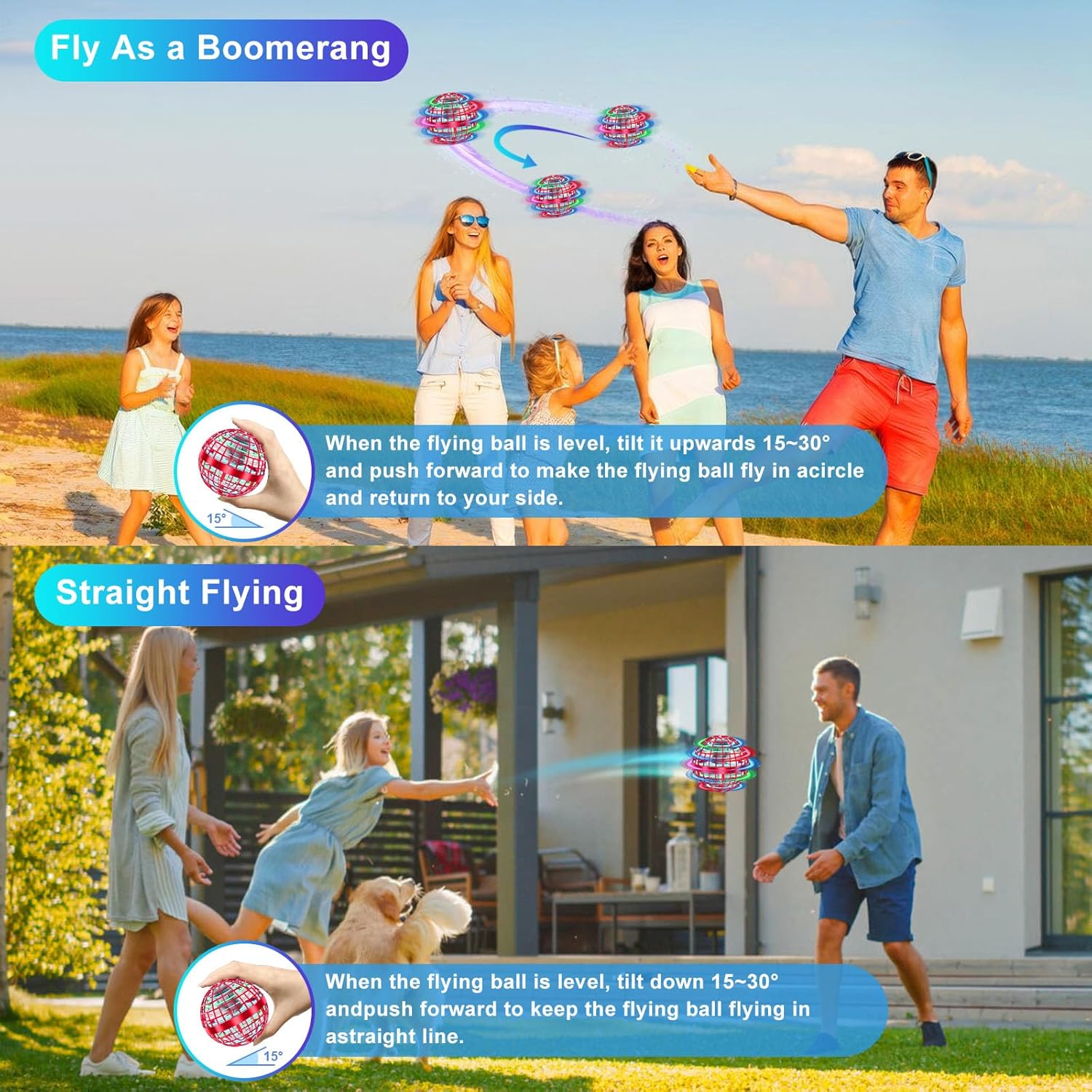 Flying Orb Ball Toys Cosmic Globe Soaring Magic Hover Hand Controlled Boomerang Spinner Mini Orbit Drone Kids Adults Outdoor Cool Stuff Toys Gift for 6 7 8 9 10+ Year Old Boys Girls Teens