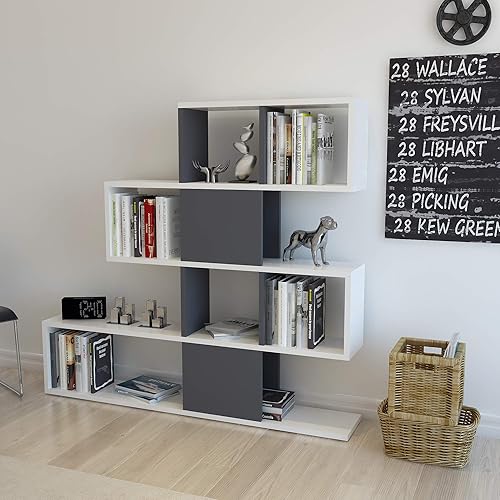 Miniatura 1 de Decorotika Karlin - Estantería separadora de habitación de 3.6 pies para sala de estar pequeña (teca)