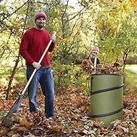 Vista 5 de 2-Pack 30 Gallon Collapsible Pop-Up Trash Can for Camping, RV - Waste Yard Bag for Gardening Lawn/Leaf - 30 Gallon Each Bag, Green