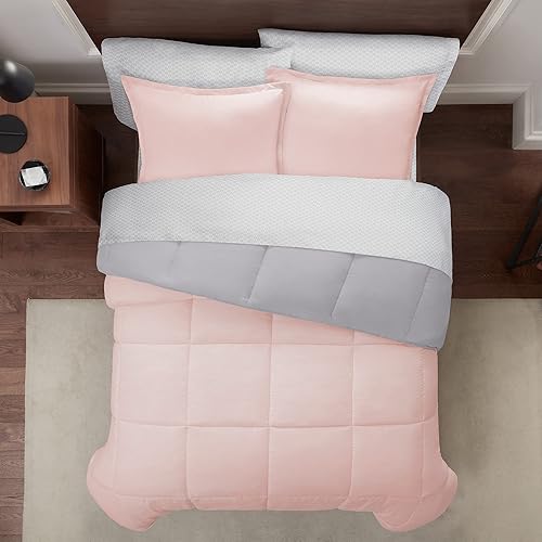 Miniatura 2 de Serta Simply Clean Complete - Cama reversible hipoalergénica de 7 piezas en una bolsa con sábanas y fundas de almohada para todas las estaciones,