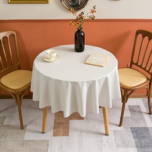 Miniatura 3 de Mantel de vinilo con parte trasera de franela, impermeable, a prueba de aceite, mantel de plástico lavable a prueba de derrames, para interiores y