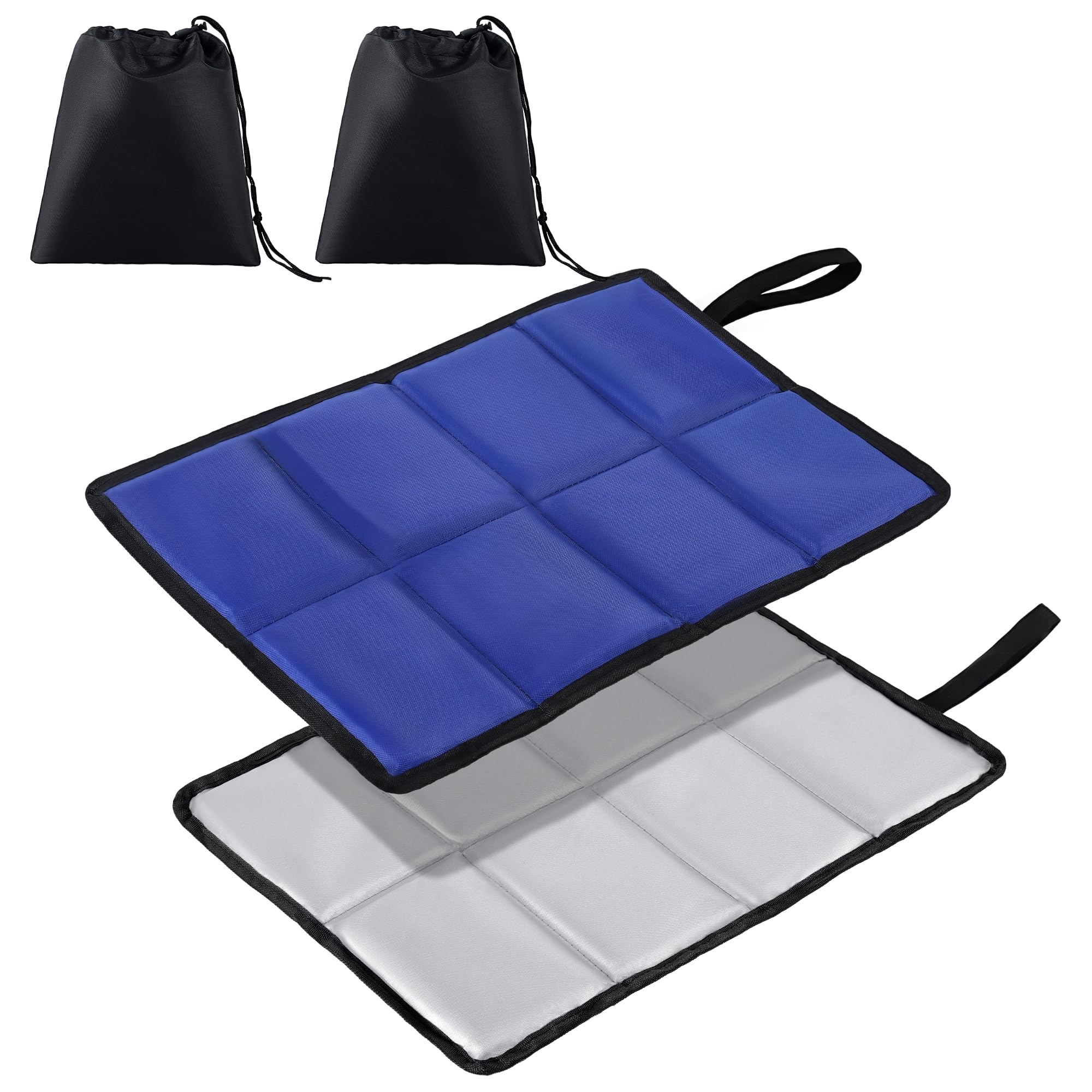 WUFANC 2er Pack Sitzkissen Outdoor Faltbar, Thermo Sitzkissen Faltbar | Wasserdichte, Maschinenwaschbar, Sitzunterlage Outdoor mit 2 Aufbewahrungstasche, für Camping, Picknicks, Angeln